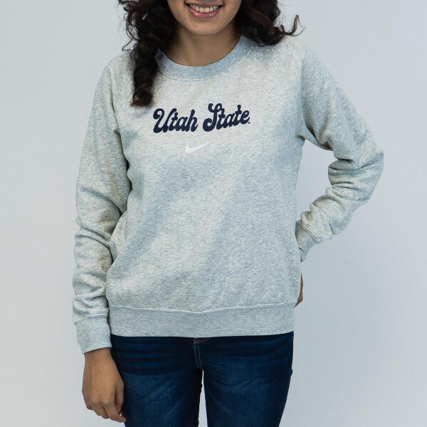 utah state nike sweatshirt gray